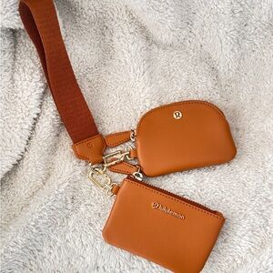Lululemon Tan Wristlet Duo with Gold Accents